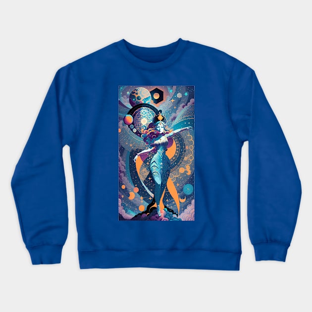 The Dancing Goddess Crewneck Sweatshirt by gromoslav